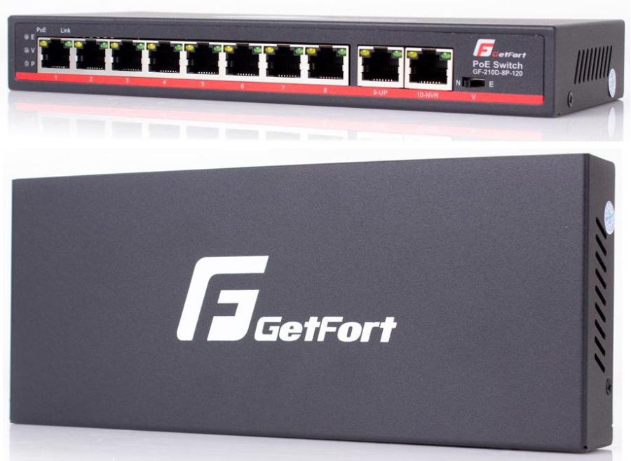 SWITCH POE GETFORT 8FE x POE + 2FE UPLINK 120W POE+