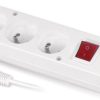 Przedłużacz z trzykrotnym gniazdem z wyłącznikiem 3x2p+Z 10A 5m biały