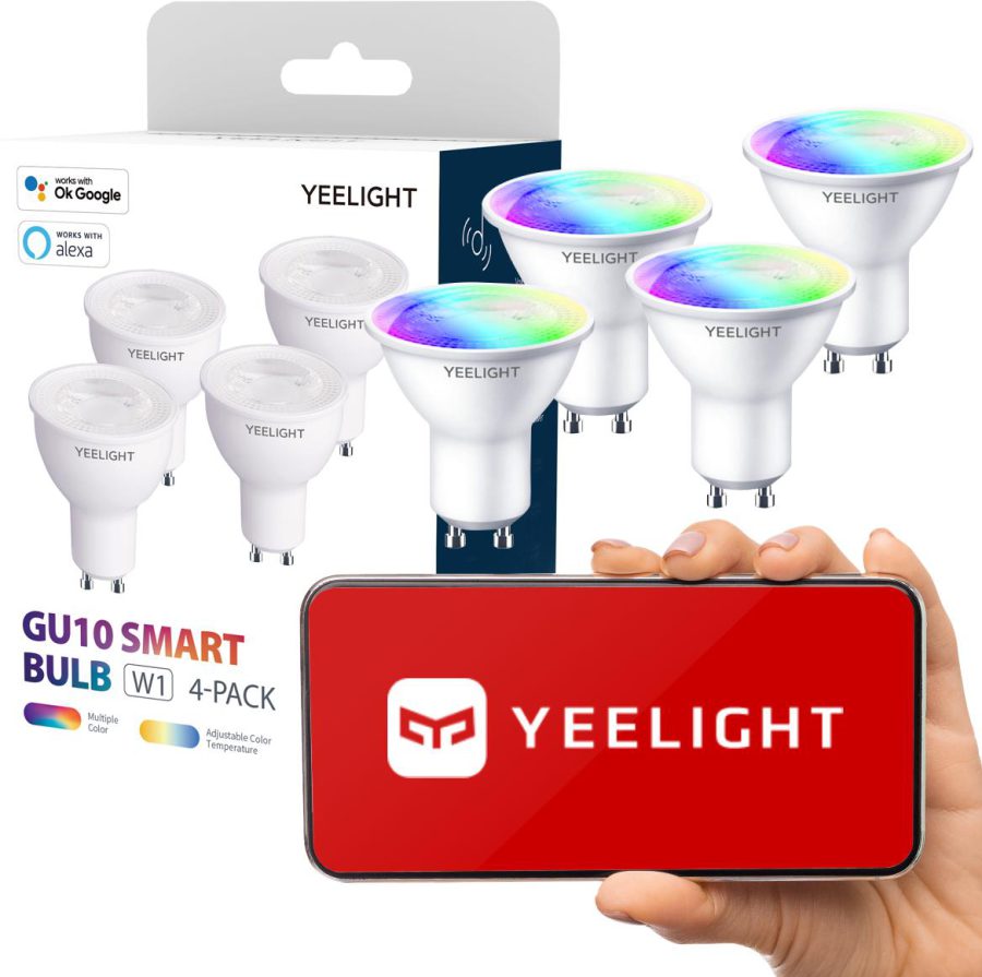 Inteligentna żarówka Yeelight W1 GU10 (kolor) 4szt Google Alexa