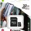 Karta pamięci Kingston Canvas Select Plus 32GB 100MB microSDHC CL10 UHS-I Card + SD Adapter