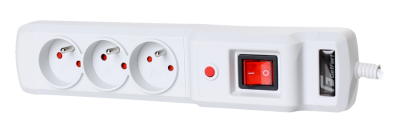 Listwa zasilająca antyprzepięciowa Getfort 3A 1,5m Szara