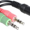 ADAPTER MINIJACK 3.5MM(M) 3PIN X2->MINIJACK 3.5MM(F) 4PIN NA KABLU 12CM