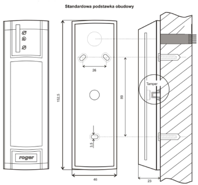 Czytnik zbliżeniowy ROGER MCT12M-BK-IO