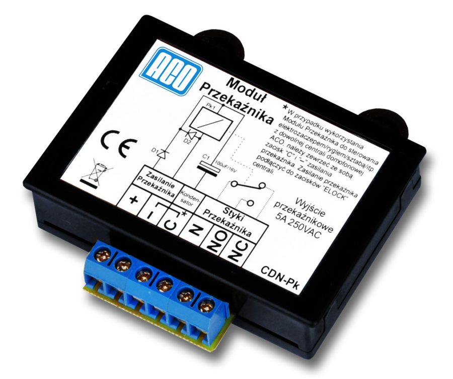 ACO CDN-PK Uniwersalny modu przekaźnika, podłączenie zwory.