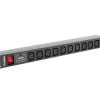 LISTWA ZASILAJĄCA RACK PDU 1U 10A 10X IEC C13 2M CZARNA C14 Lanberg
