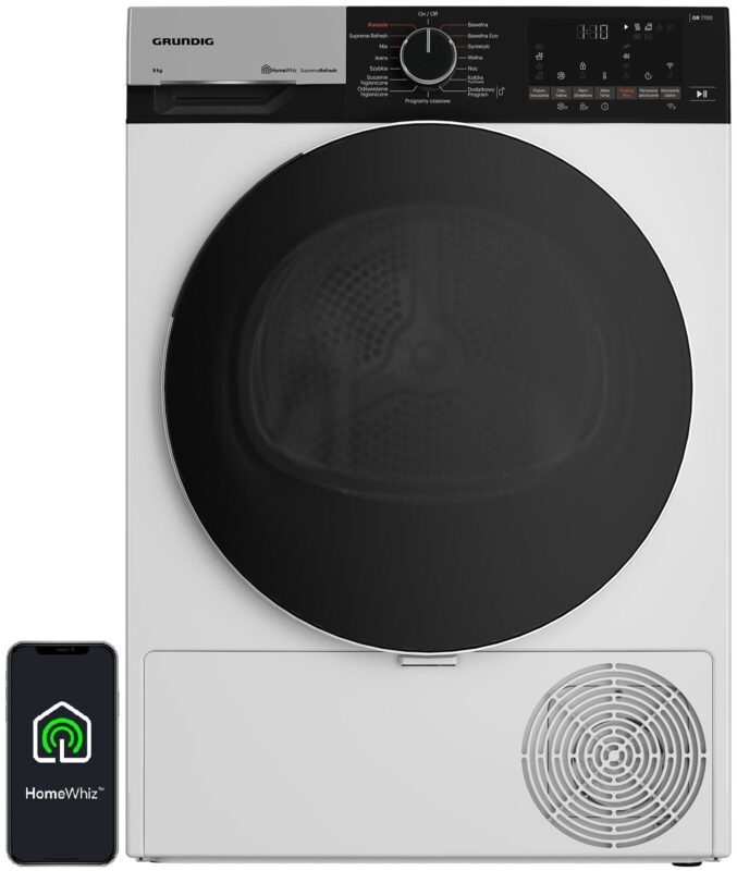 Wymiary suszarek do prania: ile miejsca potrzebuje suszarka i słupek? 4 Grundig GR7700 GT76924W